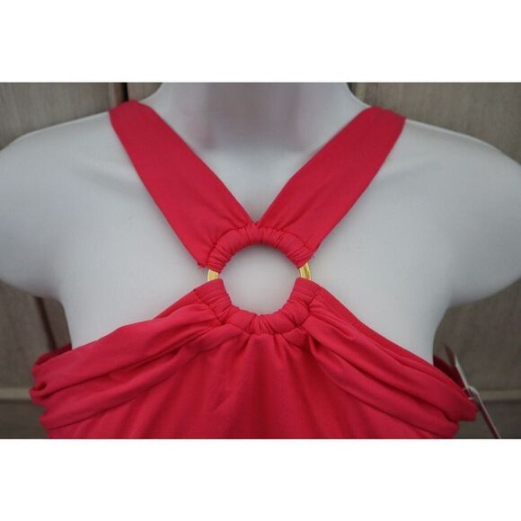 Blue Rod Beattie RBRU22209 Sz 12 Rose Red Ring Me Up Halter 1-Pc Swimsuit $125 - Picture 3 of 11